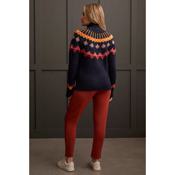 Tribal Mock Neck Intarsia Sweater Womens